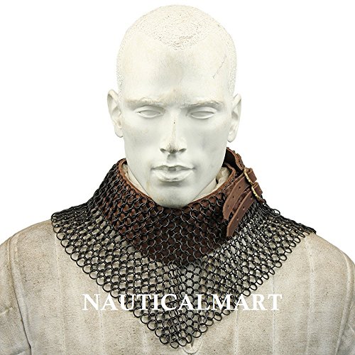 NauticalMart Blackened Chainmail Bishop Mantle Collar Armor