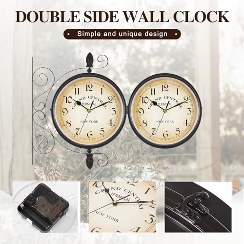 Horloge suspendue style gare double face pour optimiser l'espace - 3