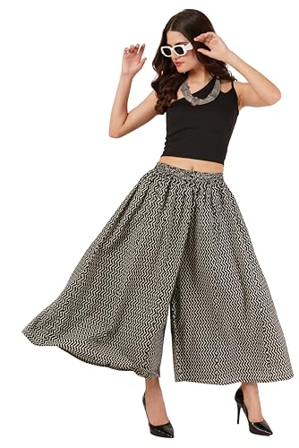 Image of COTLAND Fashions Jaipuri Cotton Printed Flared Palazzo Pants for Women