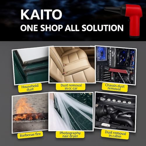 Image of KAITO 21V 2-in-1 Cordless Air Blower & Vacuum Cleaner | 16500 RPM High-Speed Motor | 222 km /h Powerful Air Flow | Portable Dust Cleaner for Home, Garden, Car & Workshop | 2 Batteries