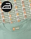PLUS D’OUBLI NI DE PERTE : Nos étiquettes thermocollantes pour vêtements s’appliquent rapidement et aisément. Impossible de perdre ou confondre les vêtements enfants grâce à ses étiquettes personnalisées ! Cliquez sur « Personnaliser maintenant ».