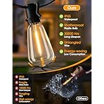 25FT Outdoor String Lights, Patio Lights with 10+1 LED Dimmable Waterproof Shatterproof ST38 Retro Edison 2700K Bulbs for Balcony Yard, Black - Image 5
