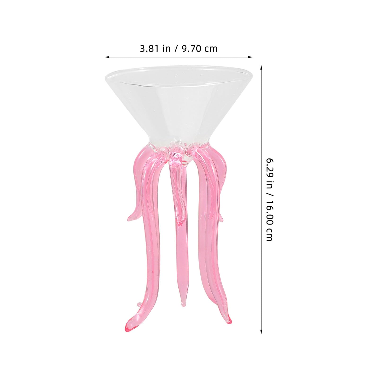 HOLIDYOYO Octopus Martini Glass Glass Cup Jellyfish Shaped Cocktail Glass with Straw Party Wine Glass Goblet Creative Bar Drinkware for Whiskey Margarita Drinking Party