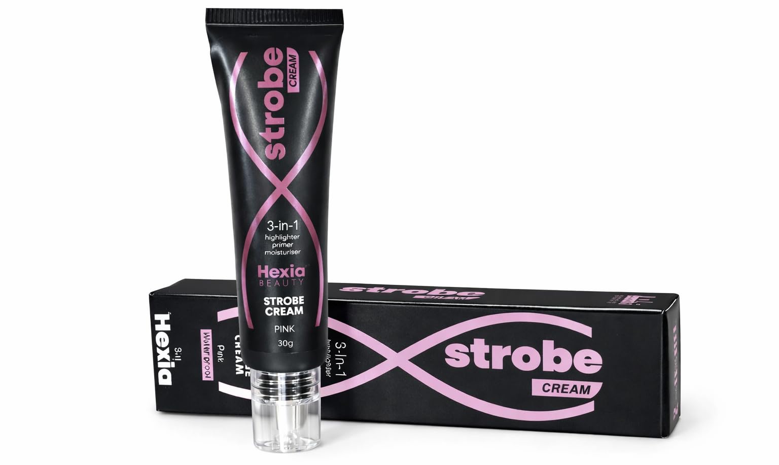 Hexia Beauty Strobe Cream, Pink, 3-in-1 Highlighter, Primer & Moisturiser, Waterproof, 30g-image-22