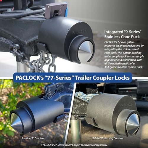 Image of PACLOCK's 9-Series Patented Cone Puck w /Tapped Holes, UCS, High Performance 6-Pin Cylinder, Keyed Differently w / 2 Keys, 304 Stainless Steel