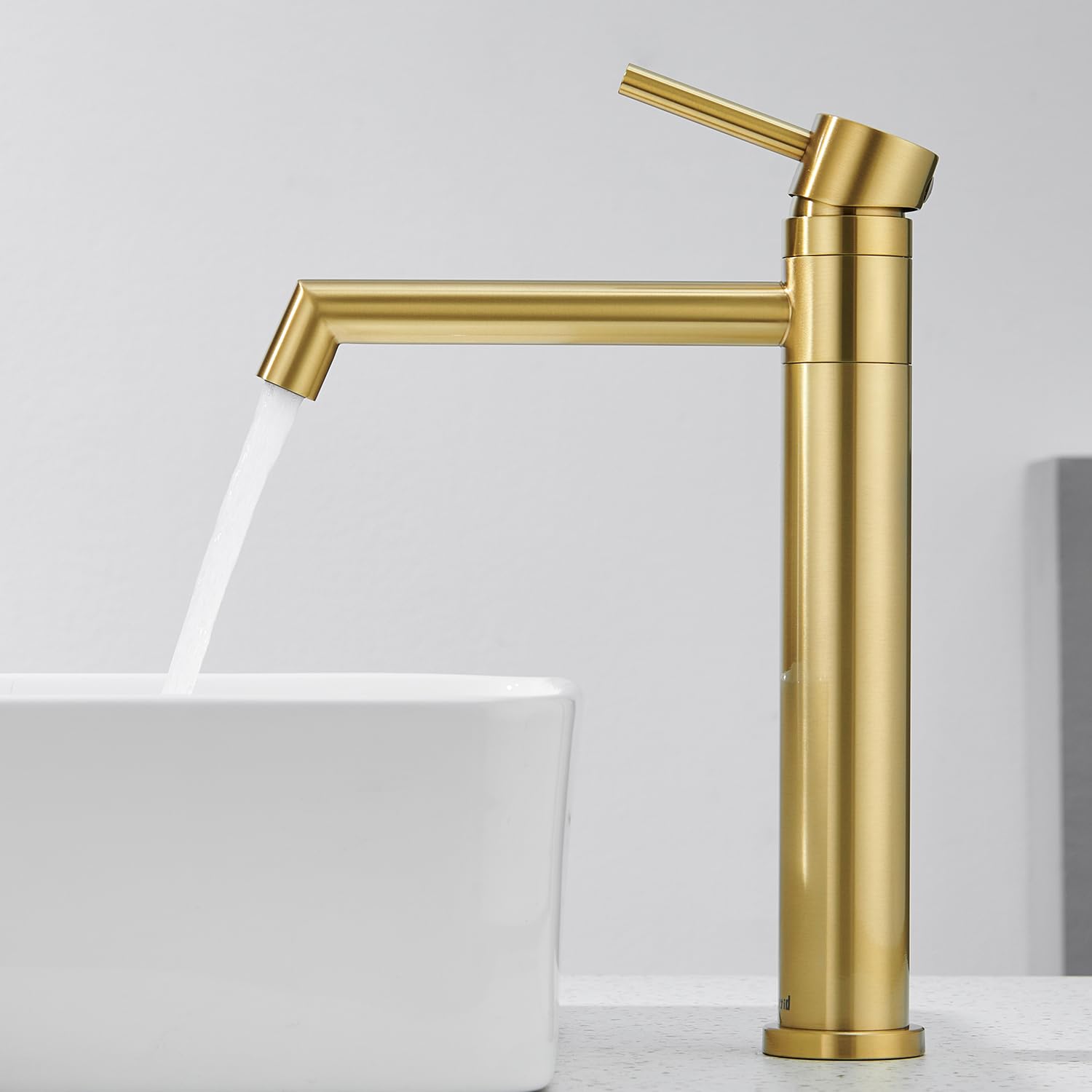 SHANFO Robinet Lavabo Doré Rotatif 360° - Mitigeur Haut Or Brossé - Robinet Salle De Bain Élégant