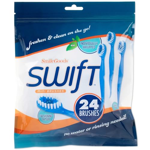 Mini brosse à dents jetable Swift x24 avec capsule menthe et cure-dent - 5