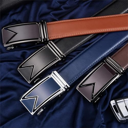 Men’s 2025 Cowhide Leather Belt Genuine Leather Strap with Automatic Buckle Brown and Black Luxury Waistwear3