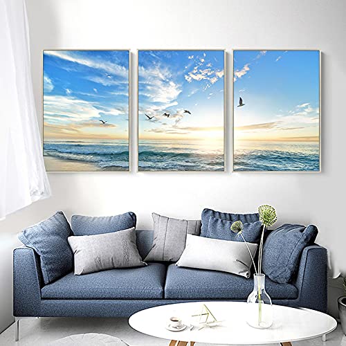 Image moderne simple et abstraite de navires pour décor à la maison, 3 toiles 40x60cm