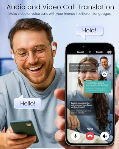 Image of AI Translation Earbuds Real Time 164 Languages 80H Playtime Translator Ear Buds Audifonos Traductores Ingles Espanol Wireless Earphones Bluetooth AI Headphone for Travel Meeting Learning K08 White