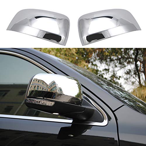CheroCar Side Door RearView Mirrors Cover Rear View Mirror Caps Trim for Jeep Grand Cherokee 2011-2020, for Dodge Durango 2011-2020, ABS Exterior Accessories, Chrome, 2Pack