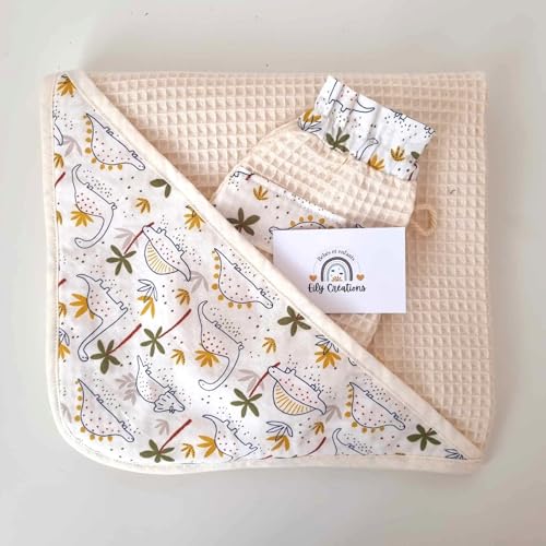 Cape de bain bébé en coton - Ensemble 3 pièces avec serviettes douceur - 2