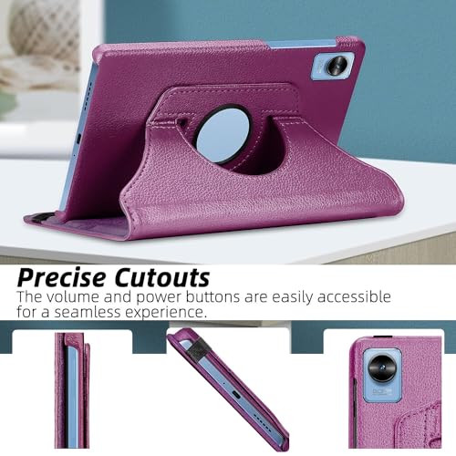 Image of Flip Cover for Realme Pad Mini 8.7 inch Tablet (Model FIT ONLY-: RMP2105 /RMP2106) 360 Degree Rotating Flip Case Cover (Purple)