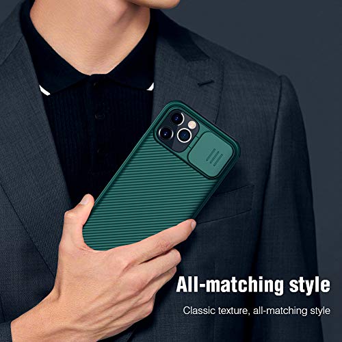 Image of Nillkin CamShield Pro Slim Case Compatible with iPhone 12 /iPhone 12 Pro, Protective Cover Case for 12 Pro with Camera Protector Hard PC and TPU Phone Case for Phone 12 6.1'' Green