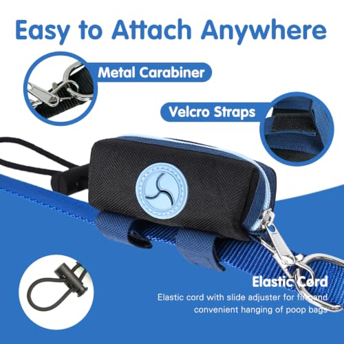 Image of Dog Poop Bag Holder for Leash, Large-Capacity Canvas Pouch, Black