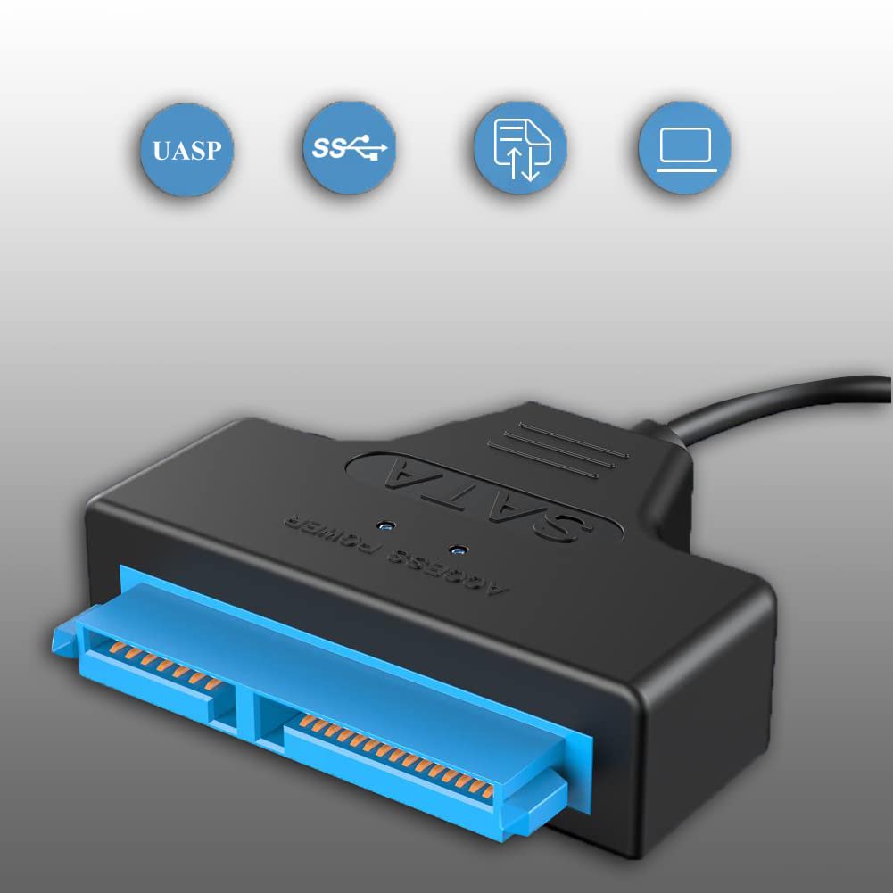 USB to SATA Adapter Cable, YiYunTE USB 3.0 to SATA Adapter Converter USB Hard Drive Reader Cable for 2.5 inch Hard Drives SSD/HDD Supports UASP SATA I II III