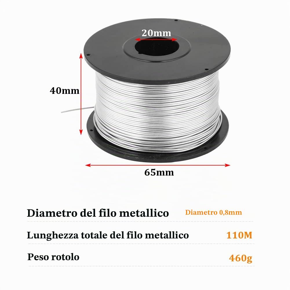 4 pezzi 110 m 0,8 mm Saldatura di Filo,Filo di Acciaio Tondo per Legare per Cemento Armato Automatico che Lega con Filo di Acciaio a Basso Tenore di Carbonio di Dopo il Processo Speciale