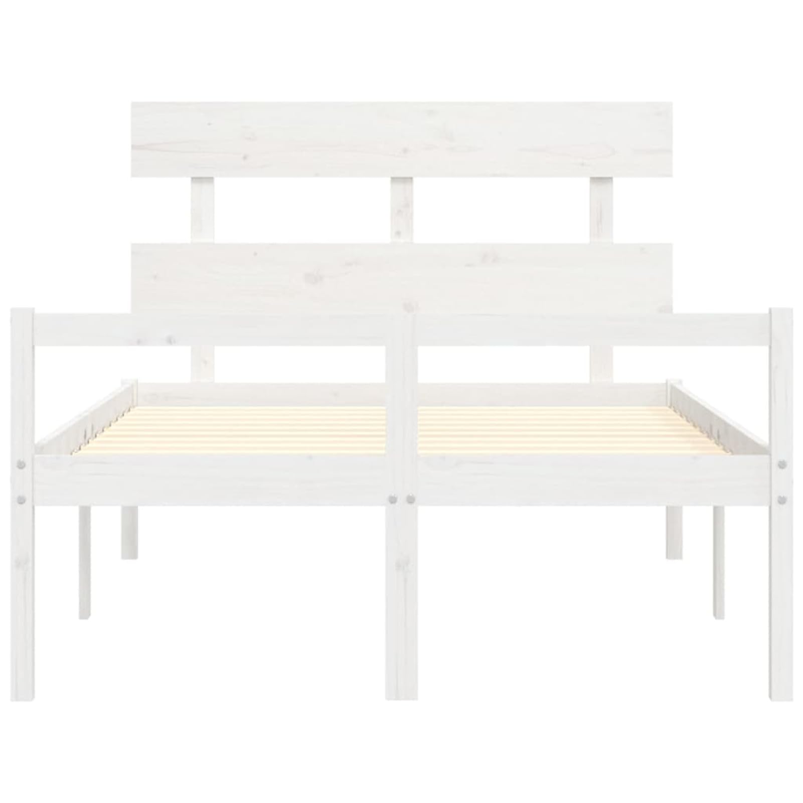Rantry Bettgestell mit Kopfteil, Massivholz, Weiß, 120 x 200 cm, Lattenrost für Erwachsene, Kinder und Jugendliche, einfache Montage, Typ 15 Betten und Lattenroste