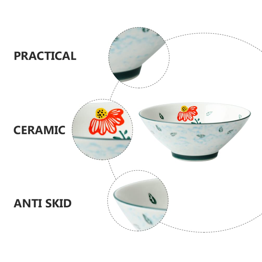 Cuencos de cerámica para Cereales, Cuencos de Porcelana, Cuencos de cerámica para Sopa, Pasta, Ensalada y arroz, microondas, lavavajillas, 8 Pulgadas