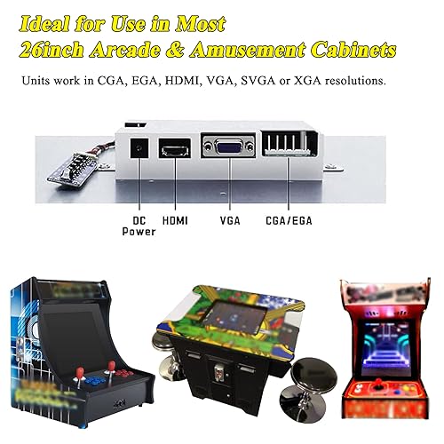 Image of UNICO 26inch Arcade Replacement Monitor with Mounting Bracket, 4:3 Ratio LCD Monitor for HDMI /VGA /CGA /EGA Old CRT Arcade Machine - 26 inch