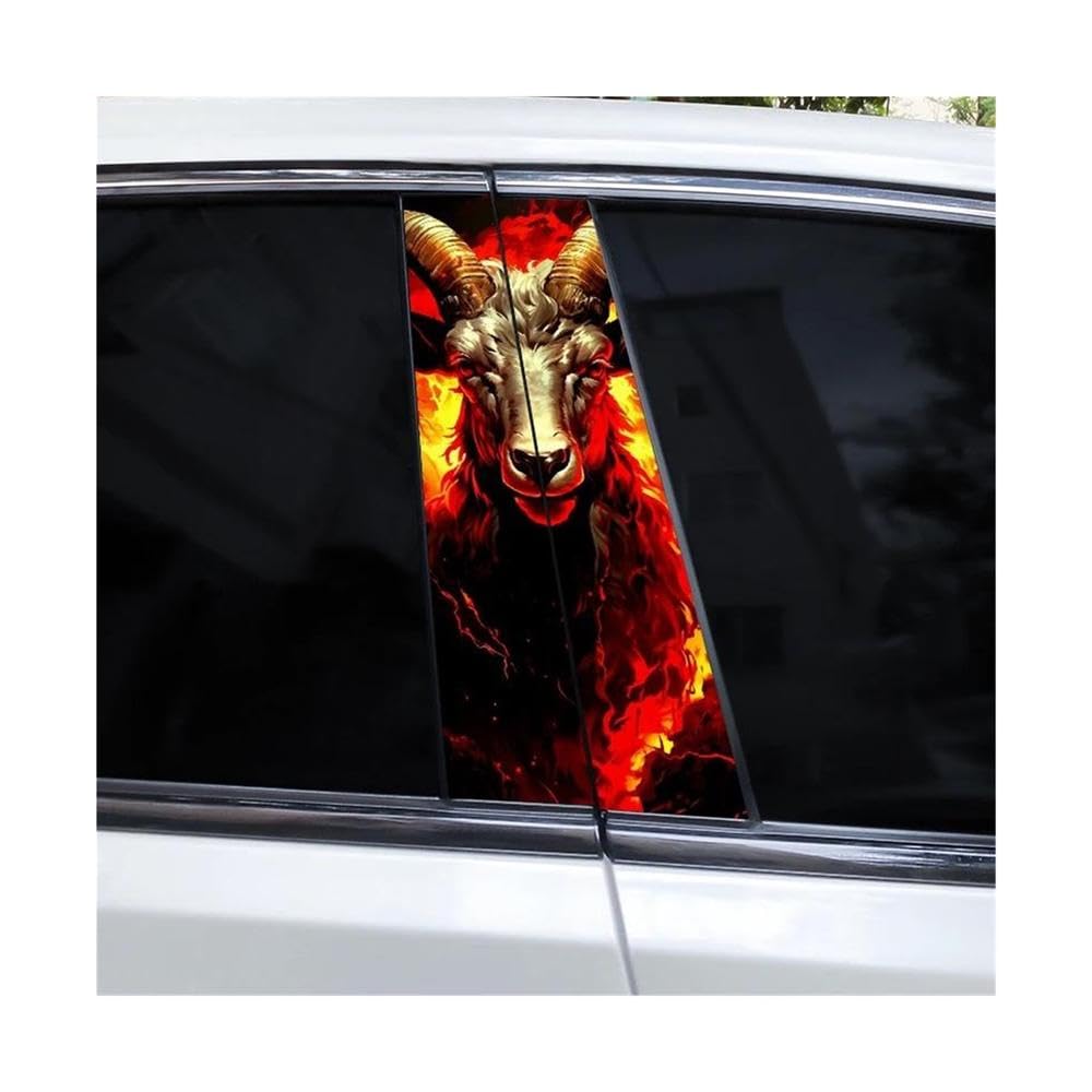 Decorative Items 2pcs Animal Lion Car B-Pillar Decals Waterproof Decorative Stickers(Type A)