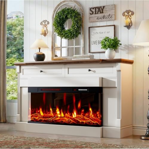 BREEZEHEAT Electric Fireplace TV Stand - Thumbnail 2