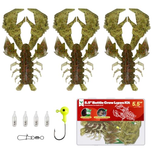 Image of Battle Craw Soft Plastic Crawfish Lures Kit with Removable Rattles