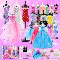 800+Pcs Fashion Designer Kit for Girls, Sewing Kit with 4 Mannequins, DIY Arts and Crafts Kit for Kids, Doll Clothes Making Kit, Girl Toys for Age 6 7 8 9 10 11 12 Year Old Christmas Birthday Gift