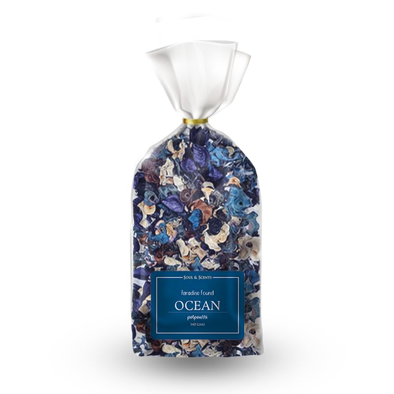 Soul & ScentsOcean Potpourri 140g - Dried Flowers Fine-Living Fragrance, Natural Decoration and Mood Enhancer for Home Decor