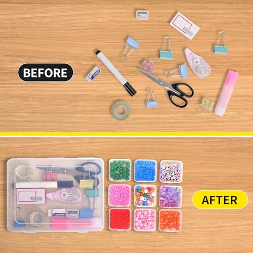 Hoxilob BOX-30-1P Bead Organizer Box, 30Pcs Small Clear Plastic Bead Storage Containers thumb #2