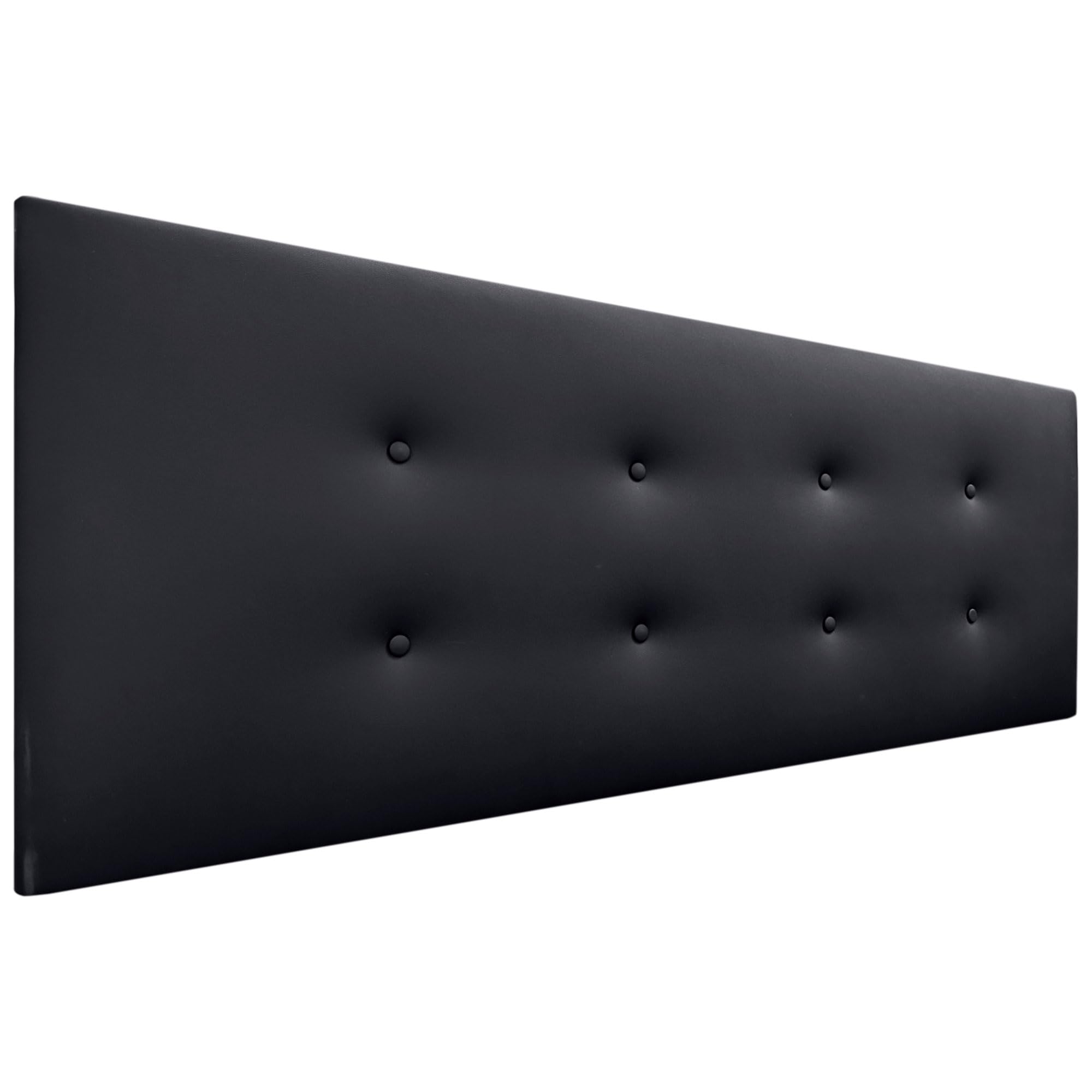 DHOME Cabecero de Polipiel o Tela AQUALINE Pro con 2 hileras de Botones Cabezal tapizado Cama Lujo (Polipiel Negro, 150x50cm (Camas 150/160))