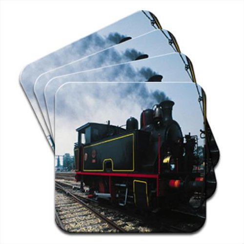 Vintage Locomotive Steam Train Set of 4 Coasters