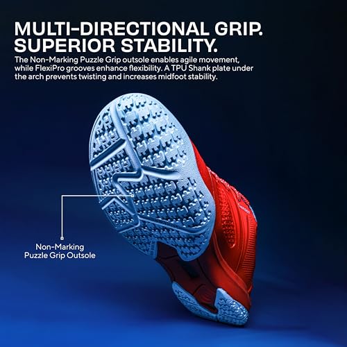 Image of Nivia Jury Badminton Shoes for Men, Air Mesh & PU Upper, TPU Shank Plate Outsole, Ortholite Foam Insock, Designed for Serious Badminton Players