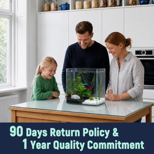 Image of LAQUAL 2 Gallon Fish Tank Starter Kit with Fish Net, 1 Water Changer Siphons & 2 Cleaning Cloth, Crystal Clear Glass Fish Tank, Small Fish Tank /Aquarium for Betta & Goldfish, Nice Home Decor
