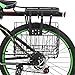 Bike Basket, Steel Wire Front Basket Rear Rack Hanging Basket with Handlebar Hooks for Shopping Commuting Weekend Trips