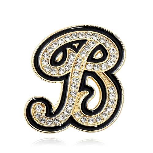 Image of Letter Brooches and Pins for Women A-Z Initial Brooch Pins for Socks Backpacks Crafts Fashion Crystal Rhinestone Initial Pins Trendy Custom Jewelry for Men Women