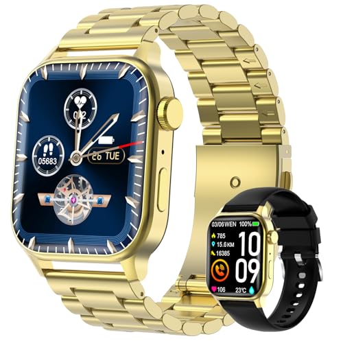 Homailida Reloj Inteligente Hombre con 2 Correas, 1,85' Smartwatch con Llamadas Bluetooth y Whatsapp Notificaciones, Fitness Watch con SpO2/Monitor de Sueño, IP68 Smart Watch Actividad Android iOS