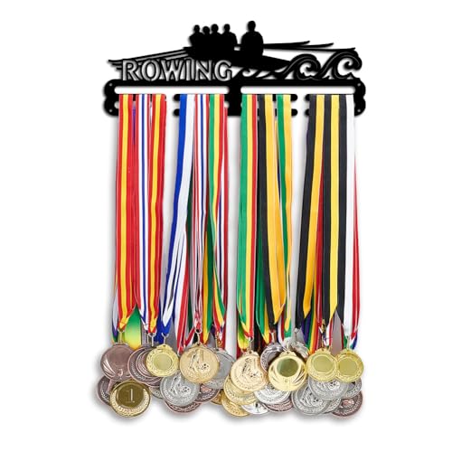 PH PandaHall Porta Medaglie A Tema Canottaggio, Porta Medaglie Personalizzato A più Livelli, Montato A Parete, per Espositori per Medaglie Sportive, Ganci per Medaglie, per Soggiorno, Palestra