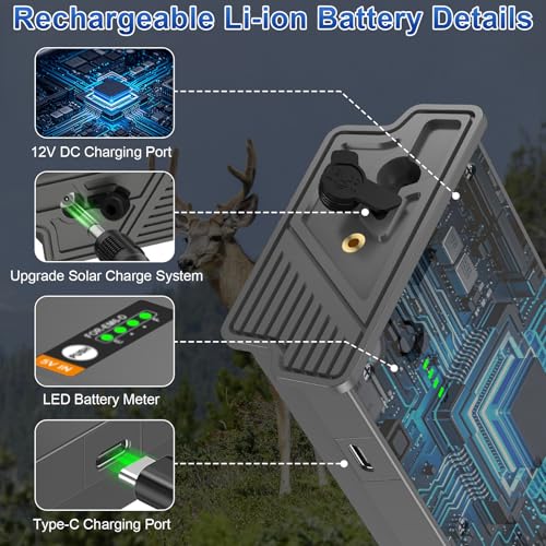 Image of Artman Rechargeable Lipo Lithium Battery Pack for Trail Camera Reveal X Pro 3.0, Pro, X Gen 3.0, X Gen 2.0, X Ultra 3.0, SK, XB, X - Upgraded LED Meter and Solar Charging (4-Pack)