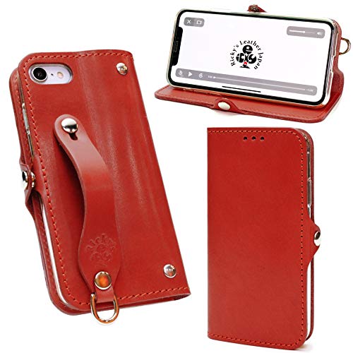 EFGS iPhoneSE3/SE2/8/7と互換性のある 手帳型 ケース 栃木レッド MSポケット 【左開き】 iPhoneSE3 iPhoneSE2 iPhone8 iPhone7対応ケース TPU 栃木レザー 革 本革 日本製 リッキーズ