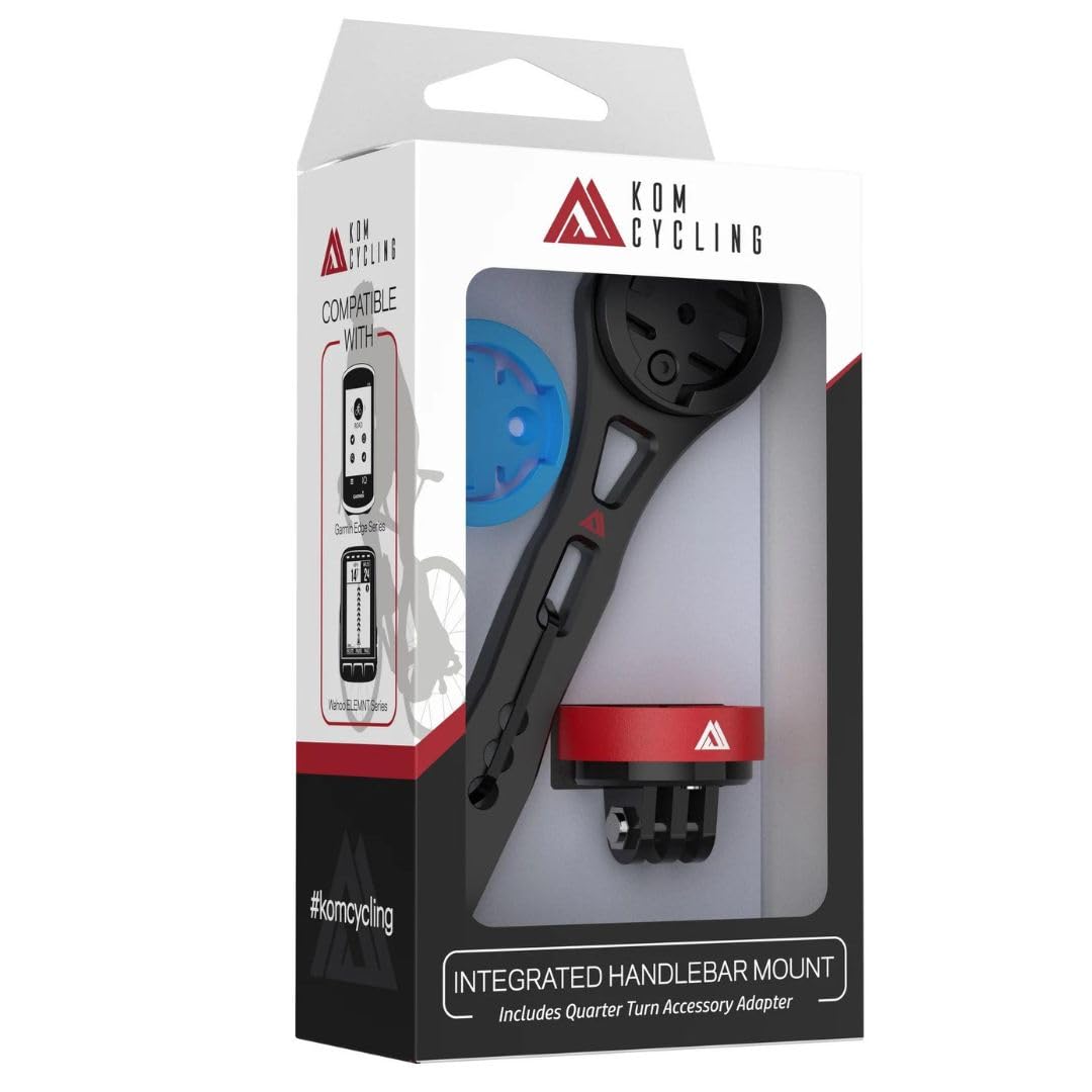 KOM CyclingIntegrated Handlebar Mount Wahoo Mount for Integrated Handlebars Made with CNC Alumninumn fits Bars Such as, FSA, Canyon, Ritchey, and Many Others! (Mount with GoPro Adapter)