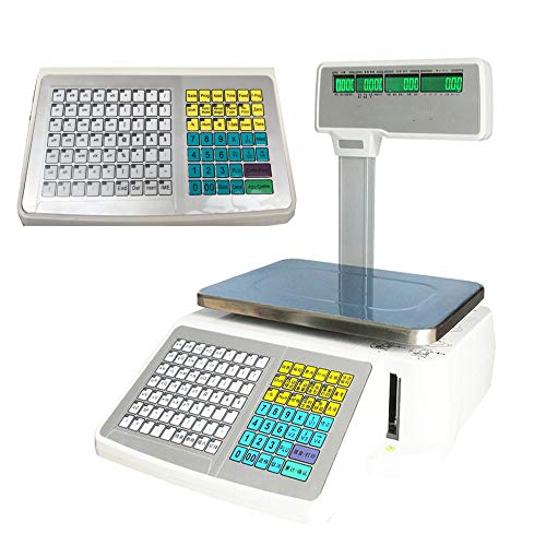Báscula digital comercial con impresora y doble pantalla LCD miniatura 7