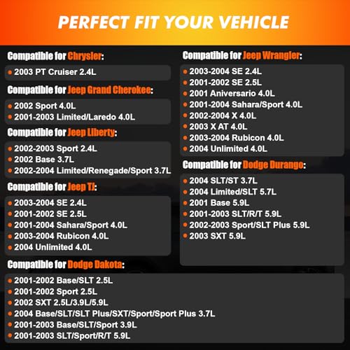 Sensor de oxígeno O2 compatible Chrysler Dodge Jeep Ram 4 unidades miniatura 2