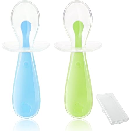 Lot De 4 Cuillères D'apprentissage En Silicone Pour Bébé PandaEar - Sans BPA, Lavable Au Lave-vaisselle - Dès 4-6 Mois