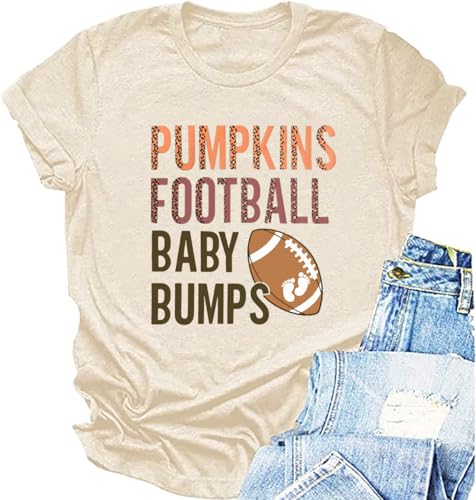 Pumpkins Football Baby Bumps Shirt Women Maternity Tshirt Pregnancy Announcement Shirts Fall Expecting Mom Gifts top