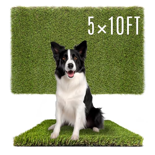 Image of SUNTURF Dog Grass Pads 5 x 10 FT in Artificial Grass Pee Pads for Dogs Potty Fake Grass Rug Turf Mat for Dogs Training Indoor Outdoor Garden Lawn Artificial Grass Rug