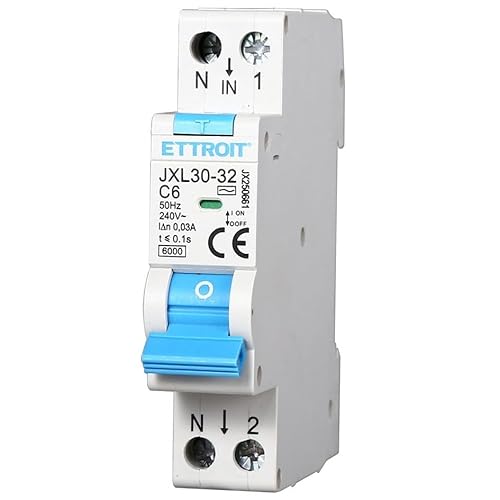IXTRIMA Interruptor magnetotérmico diferencial 1P+N 6A 30mA 220V-6KA 1 módulo 30mA para carril DIN - Protección circuitos y seguridad instalaciones
