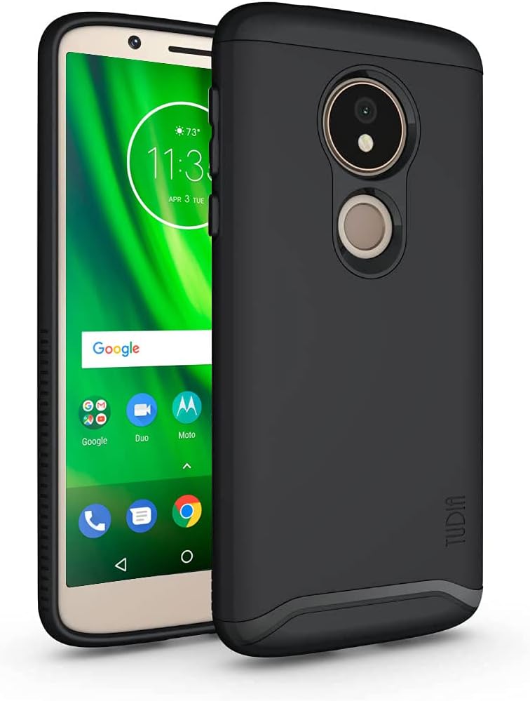 TUDIA Rugged Drop Protection Merge Series Designed for Motorola Moto G6 Play Case/Moto E5 Case, Heavy Duty Slim Protective Phone Case Cover for Moto G6 Play, Motorola Moto E5 (Matte Black)
