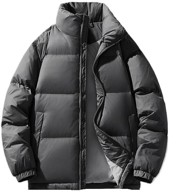 Winter Man Stand Collar Down Jacket Thicken Keep Warm White Duck Down-filled Coat Couple