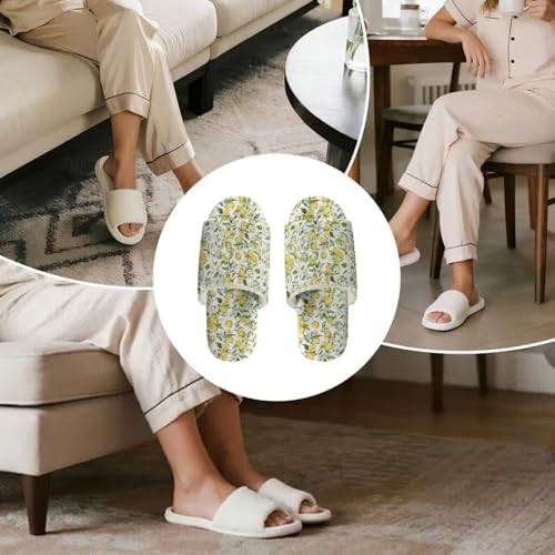 Flannel Slipper for Women Men Fuzzy Open Toe Bedroom Slipper Warm Indoor House Shoes Trendy Print Shoes 6